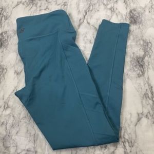 New Balance- (Teal Blue ) Full Length Leggings + Side Pockets. Size Small